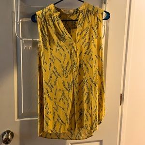 Sleeveless Blouse comfortable yellow shirt